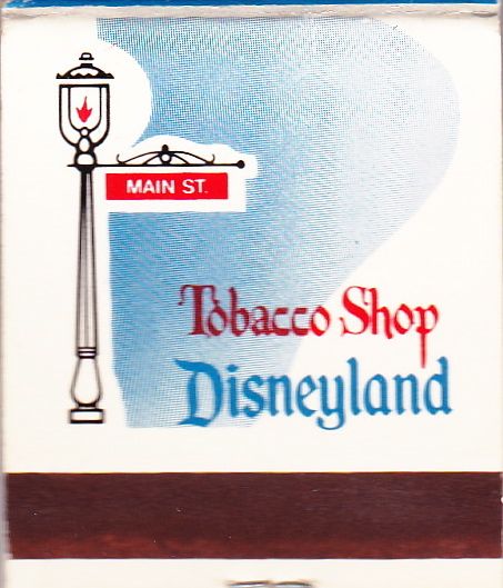 Disneyland Tobacco Shop Matchbook Back