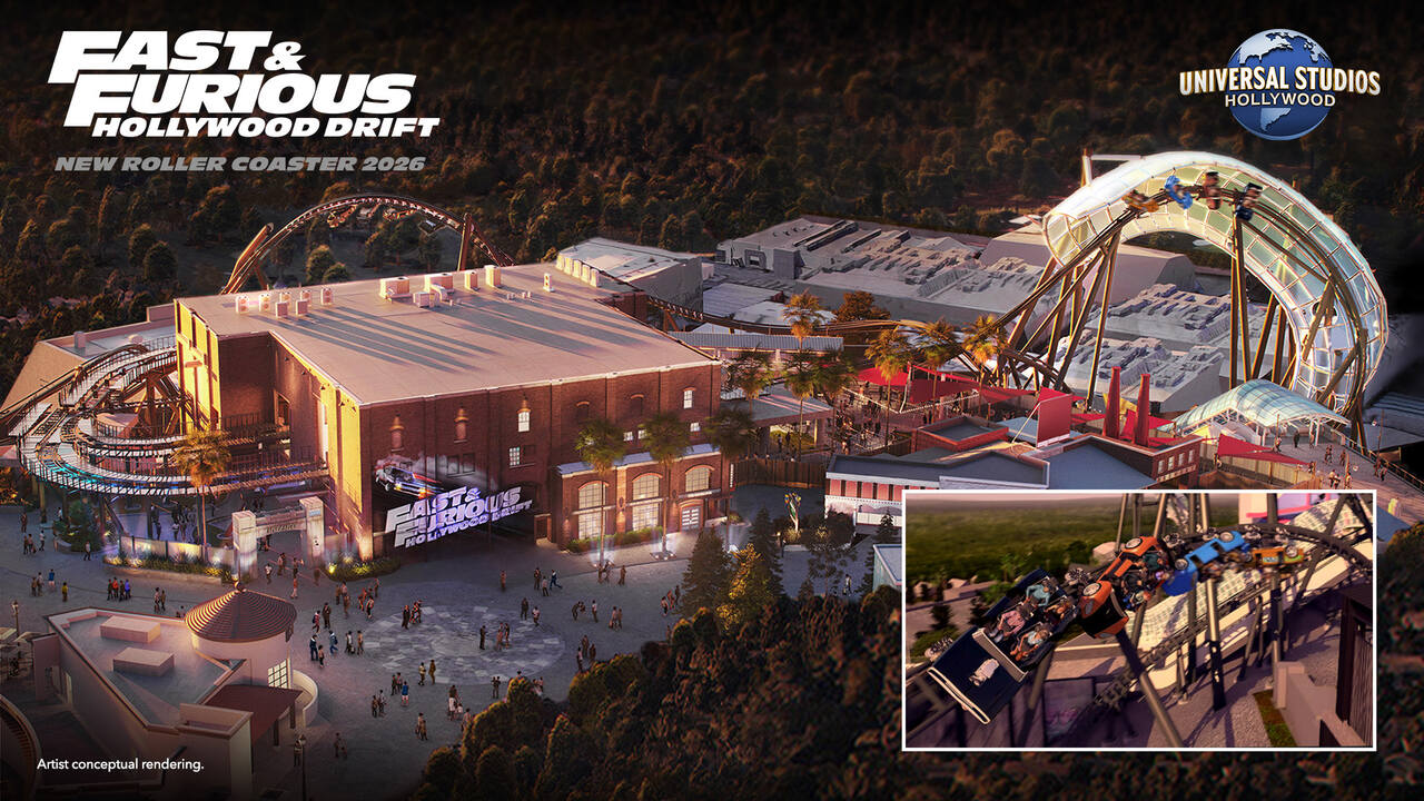 Universal Studios Hollywood Revela que ‘Fast & Furious: Hollywood Drift’ Será a Montanha-Russa Mais Rápida no Portfólio da Universal Destinations & Experiences
